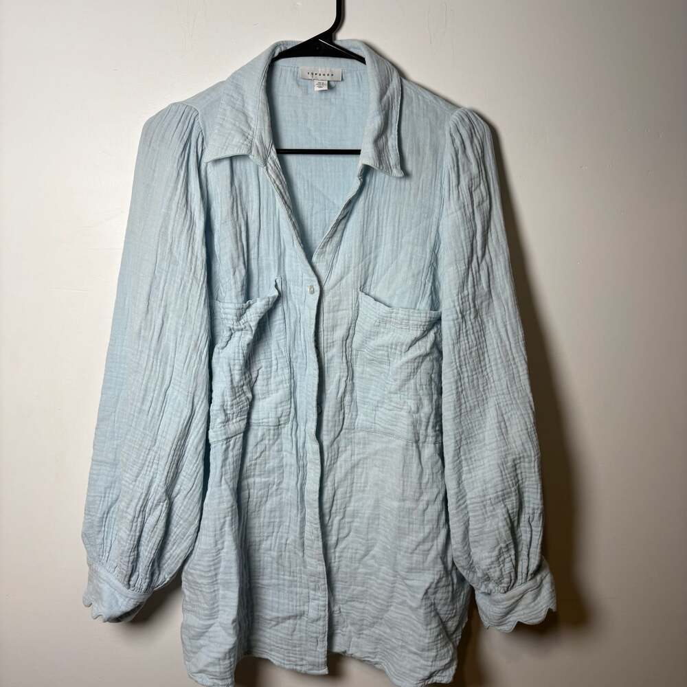 Topshop Oversized Cotton Shirt Top